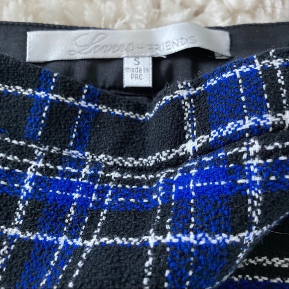 Lover’s + Friends Plaid Skirt Leather Sz S - Picture 5 of 6